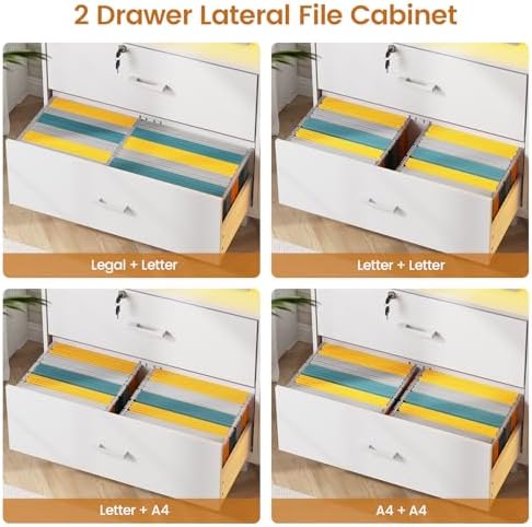 SEDETA 59" Filing Cabinet with Lock Drawers fits Legal Size for Home Off...