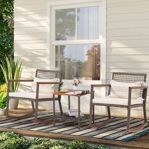 Verano Garden 3 Pieces Rocking Bistro Set, Conversation Bistro Set