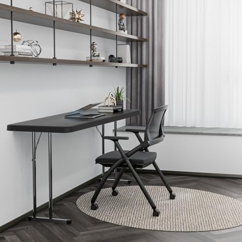 VINGLI 5 FT Narrow Folding Table,Premium Quality HDPE Material and Sturdy Met...