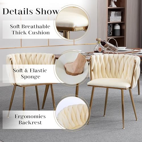 Golden Glass Dining Table Set for 4, 5 Piece Clear Glass Top Dinner Room Set,...