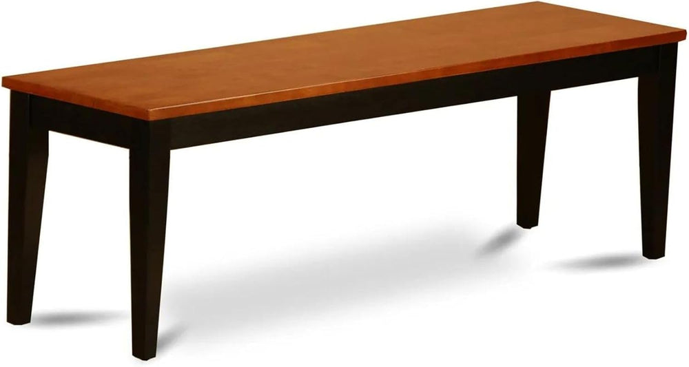 East West Furniture NIB-BLK-W Nicoli Dining Table Bench with Wooden Seat, 54x...