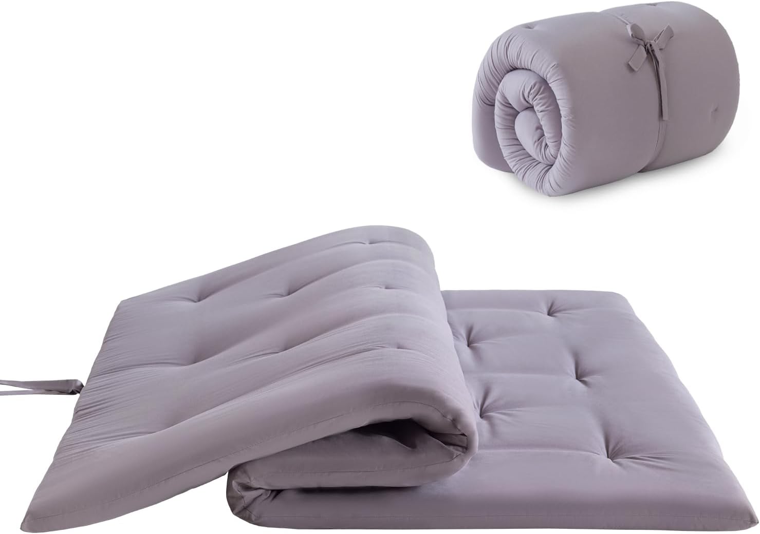 Mollydot Japanese Floor Mattress, Futon Mattress Twin Size 39"x 75", 2.5" Thicken Tatami Mattress, Portable Foldable Floor Bed, Roll Up Futon Cushion, Suitable for Camping Guest Room Dormitory (Grey)