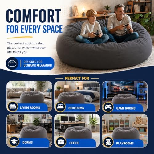 ULTIMATE SACK | 4 Ft Bean Bag Chair Replacement Cover Only | Teal Suede | Rem...