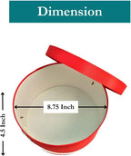 Sarah's Hat Boxes Classic Coral Hat Box – 8.75" x 4.5" (Dia. x Ht.) Handmade in USA – Odorless Non-Toxic Adhesive, Cording Handle – Premium Storage for Hats & Accessories