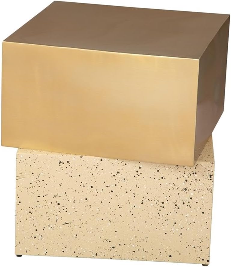 Pemberly Row Square End Table, 20.1 in Height, Electroplated Iron, Gold &...