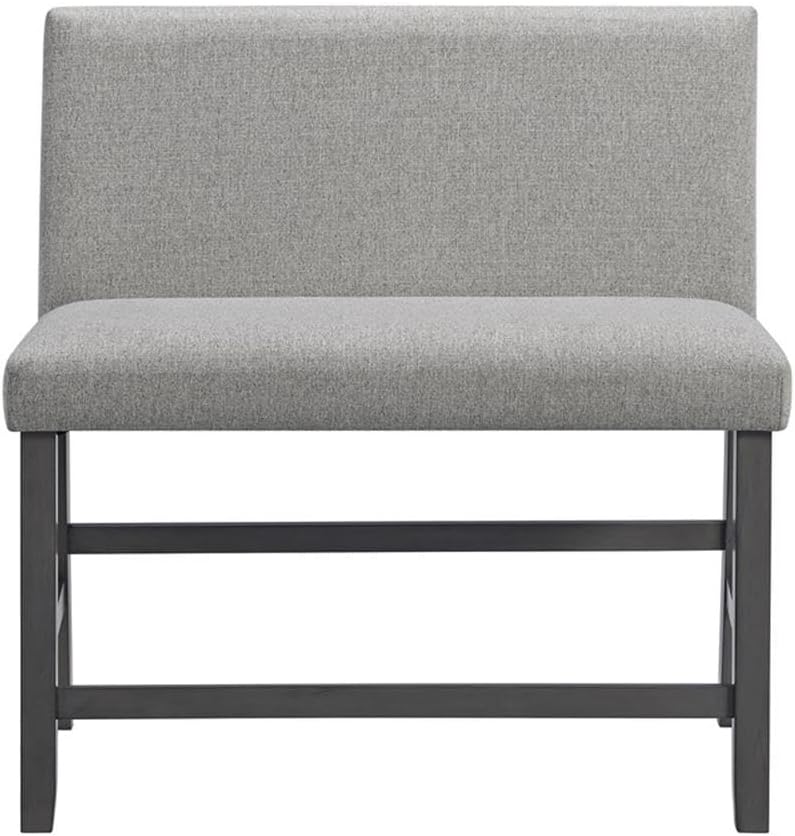 Pemberly Row Transitional Counter Bench, Upholstered Foam-Filled Seat and Bac...