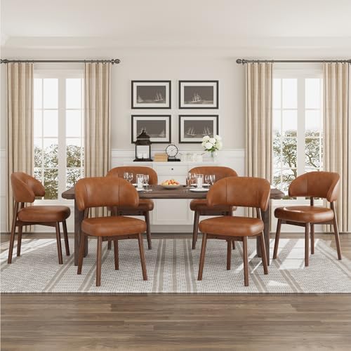 MALOL Wooden Dining Chairs Set of 6, Modern Upholstered Dining Room Kitchen S...