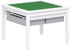 UTEX 2 in 1 Kids Construction Play Table with Drawers Built-in Baseplate | Wooden Kids Building & Activity Table with Storage, Water-based Paint Finish, Compatible with Lego and Duplo Bricks