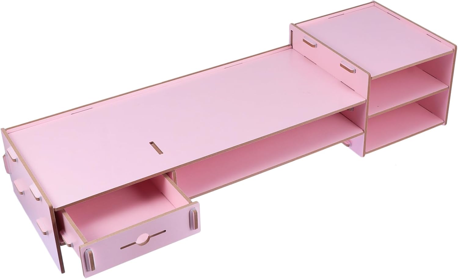 Angoily Creative Pink Monitor Riser Stand with Drawer Multifunctional Desktop Organizer for Office Desk Storage and Computer Display Elevation