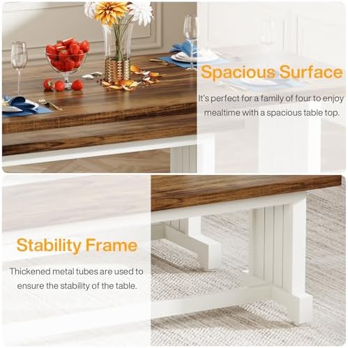 Tribesigns 47-Inch Small Dining Table Set for 2, 3-Piece Kitchen Table with 2...