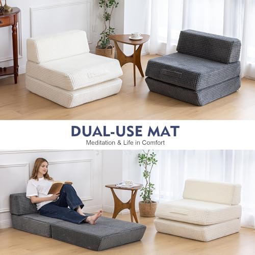 Snug Sofee Futon Sofa Bed, Convertible Sleeper Chair, Floor Mattress, Gray | ...