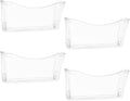 EASEPRES 4 Pack Clear Single Pocket Hanging File Organizer, Plastic Wall Mount Paper Mails Magazines Holder, Mounted Folder Bins for Office, School and Home, 13.85x3.14x6.88 inches