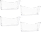 EASEPRES 4 Pack Clear Single Pocket Hanging File Organizer, Plastic Wall Mount Paper Mails Magazines Holder, Mounted Folder Bins for Office, School and Home, 13.85x3.14x6.88 inches