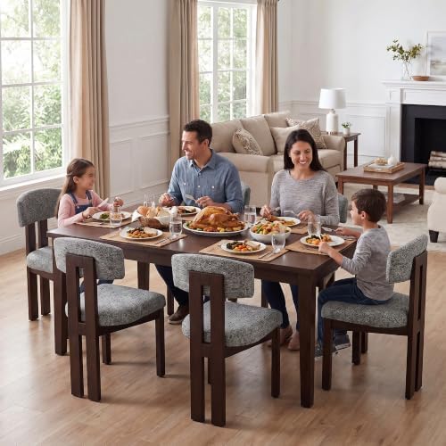 COLAMY Upholstered Dining Chairs Set of 4, Solid Wood Wobble-Free Modern Kitc...