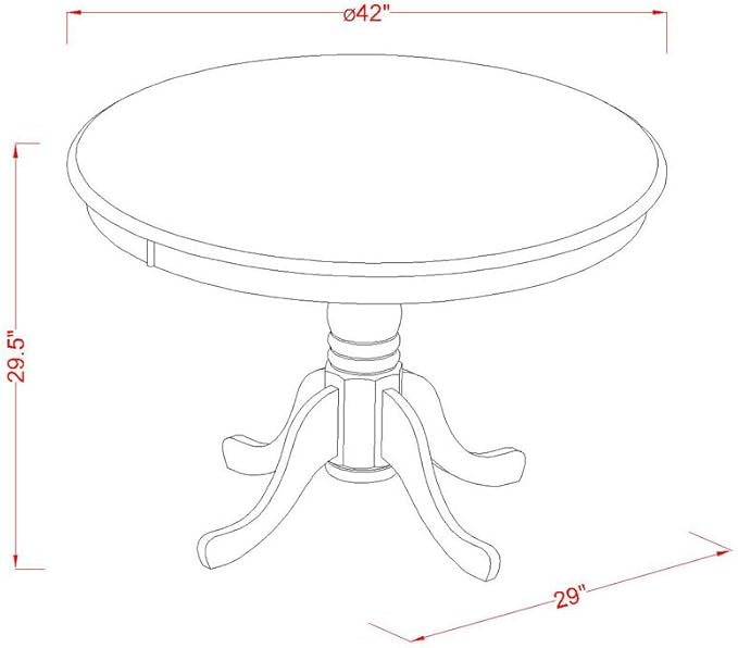 East West Furniture HLCA3-CAP-W 3 Piece Dining Set Contains a Round Dining Ro...