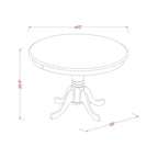East West Furniture HLDU3-MAH-LC 3 Piece Dining Table Set for Small Spaces Contains a Round Dining Room Table with Pedestal and 2 Faux Leather Upholstered Chairs, 42x42 Inch, Mahogany