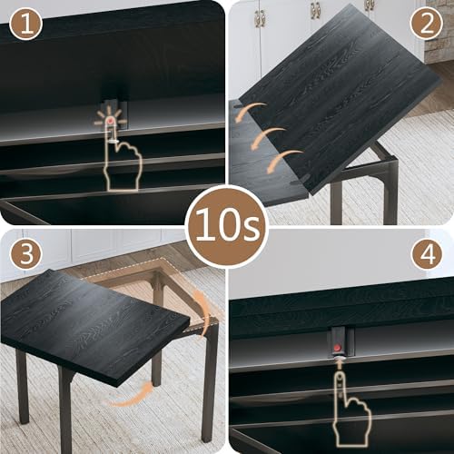 HUAHUU Dining Table Set for 4, Extendable Kitchen Table Cushion Chairs Set of...