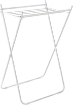 Honey-Can-Do Easy-Fold Collapsible Clothes Drying Rack, Sturdy Metal Laundry Rack Holds 40 lbs, Space-Saving Foldable Towel Rack for Indoor Outdoor Use, Non-Skid Feet, White