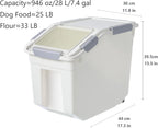 LISM 2 Pack Dog Food Storage Container with Scoop,Large Airtight Pet Dog Food Bin,Container for Dog Treats Rice,Dog Cat Dry Food Bin,Baking Supplies,Flour,Rice,Kitchen Pantry Cereal(25 LB)
