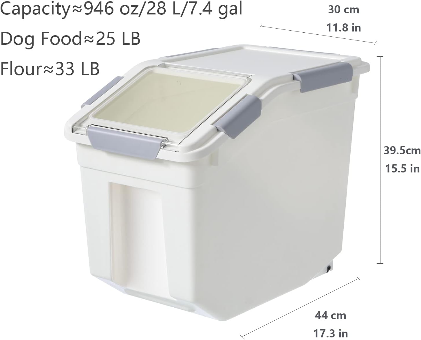 LISM 2 Pack Dog Food Storage Container with Scoop,Large Airtight Pet Dog Food Bin,Container for Dog Treats Rice,Dog Cat Dry Food Bin,Baking Supplies,Flour,Rice,Kitchen Pantry Cereal(25 LB)