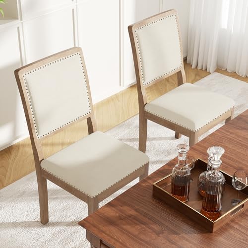 Dining Chair Set of 6, Mid Century Modern Upholstered Dining Room Chairs, Fab...