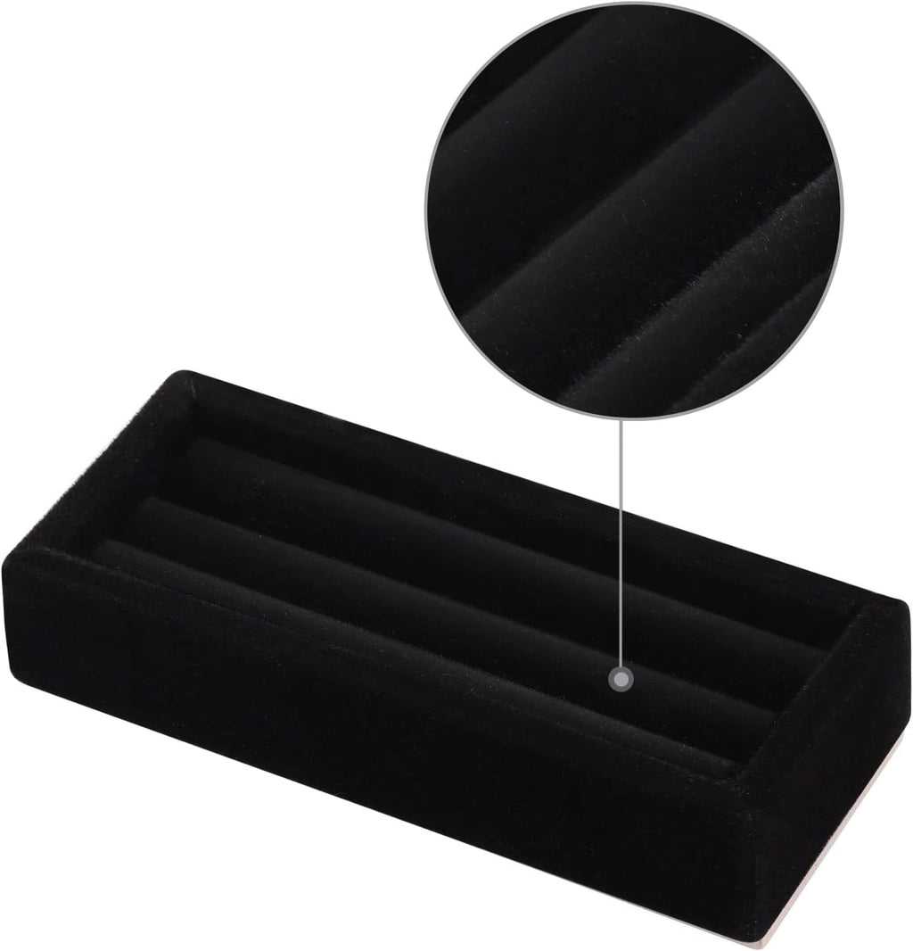 Valyria 2 Slots Velvet Small Ring Organizer Set of 2 Earrings Trays Showcase Display Storage Insert Holder for Jewelry Box, Drawer, Dresser