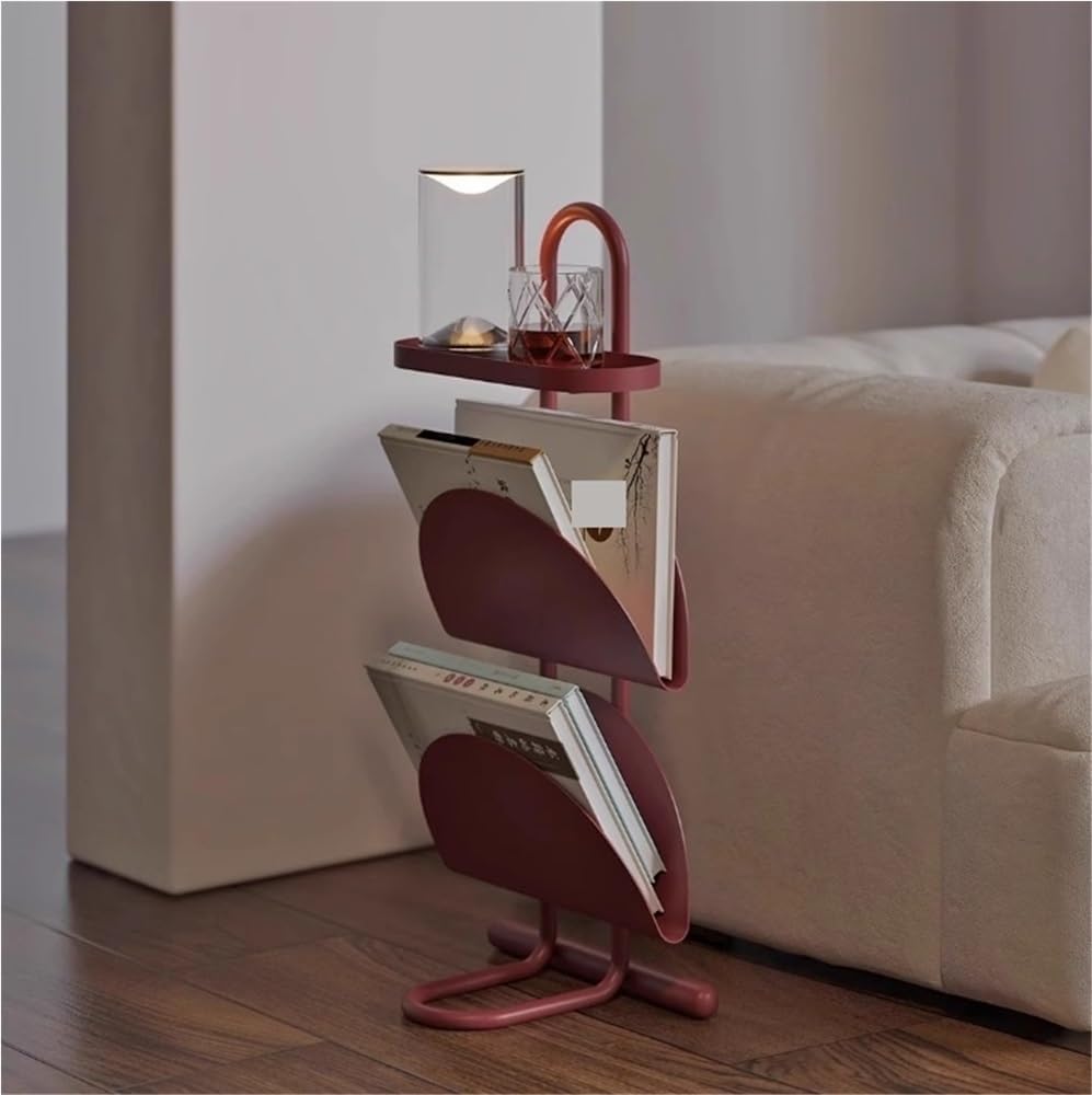 Stylish Iron Multi-Functional Side Table, End Table with Stable Base, Small N...