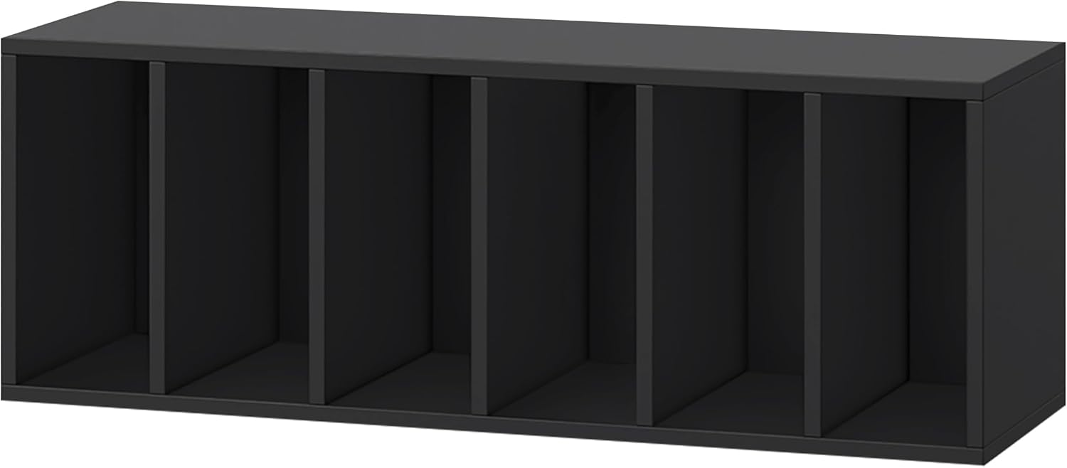 IOTXY DIY Modular Cube Bookcase - CubeXY Customizable Stackable Expandable Basic Shelving Units, 6-Cube Wooden Open Bookshelf with Removable Shelves for Books Organizer, Black