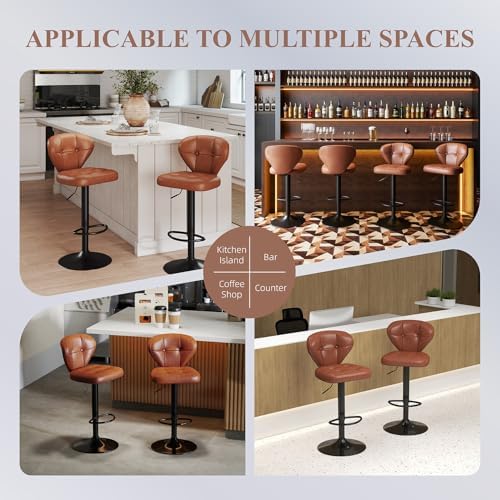 Bar Stools Set of 3 - Swivel Counter Height Barstools (Height Adjustable) | M...