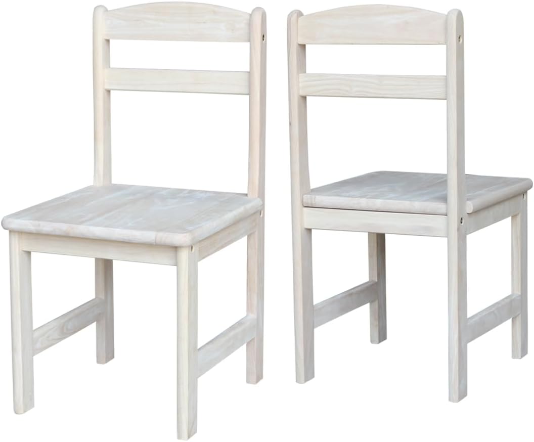 International Concepts Unfinished Kids Chair Set