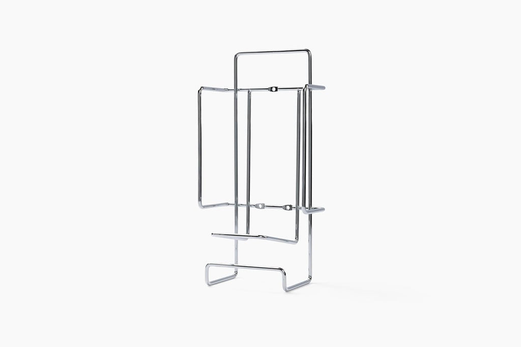 JERDON Ironing Board Holder and Iron Caddy - Stainless Steel Iron Holder with Hook - J525C
