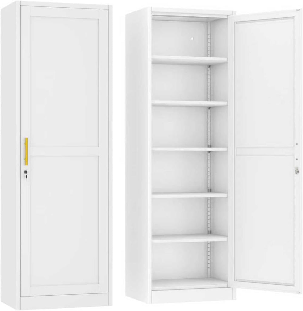Ckzbx Metal Locker Tall Narrow Storage Cabinet, 67" H Locking Tool File ...