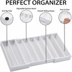 K Cup Holder,Bamboo Coffee Pod Holder Drawer Organizer, Expandable Coffee Pod Holder Tea Bag Storage Organizer for Kitchen Office Coffee Bars,Accommodate 45 K Cups (White)