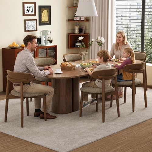 Dining Chairs Set of 6, Upholstered Dining Room Chairs with Solid Wood Legs |...