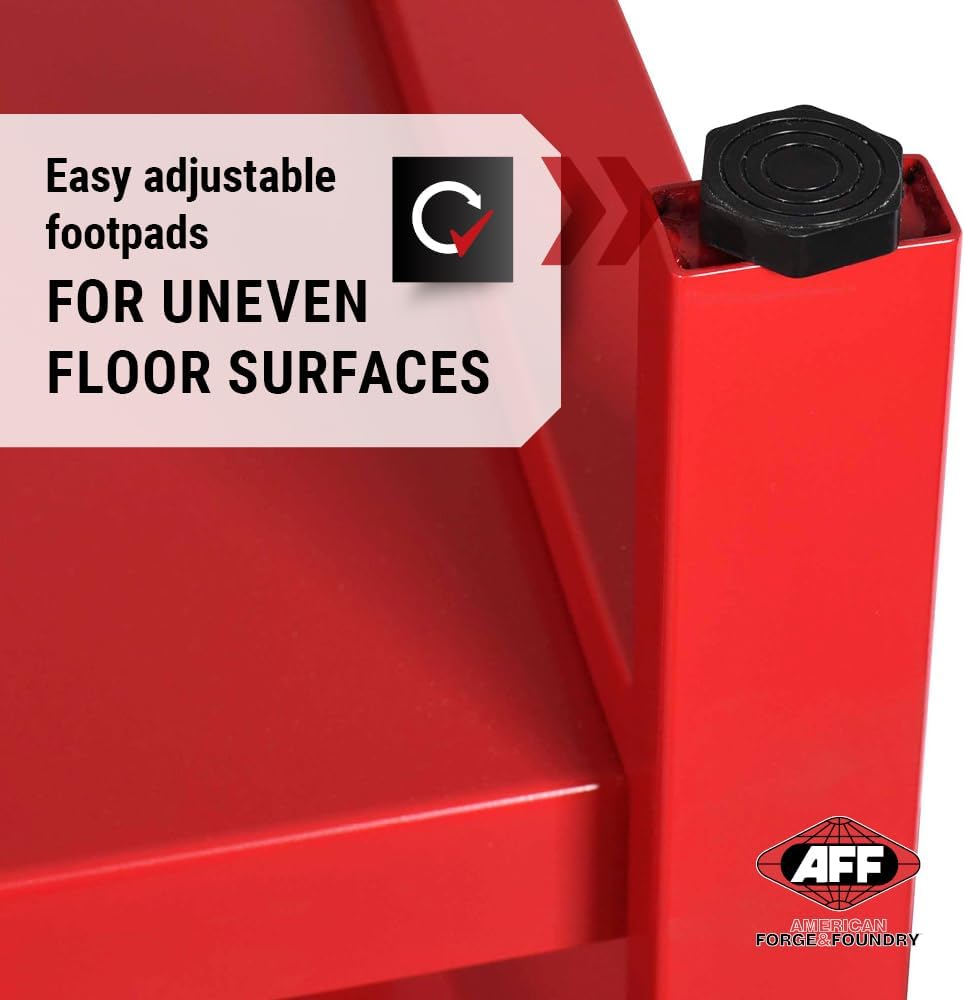 AFF 3990 Heavy-Duty Workbench, 61"" x 25"", 1,300 lb Capacity, Red