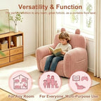 Stuffed Animal Bean Bag Storage Chair Cover (No Filler) Soft Washable Stuffable Removable Premium Organizing Plush Toys Comfortable Organizer Keep Clutter with Premium Adults (Pink, Sofa with Filler)