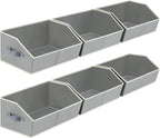 Large Storage Bins Baskets - 6 Pack Closet Storage Cubes, Fabric Baskets for Organizing, Cube Organizer Bins with Handles, Foldable Boxes for Clothes, Towels, Grey