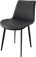 Dining Chairs, Modern PU Leather Dining Room Chair with Sturdy Metal Legs, Upholstered Seat Dinner Chairs Accent Side Chairs for Indoor Kitchen Living Room (Black, Set of 4)