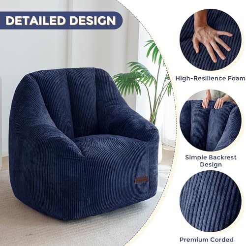 MAXYOYO Bean Bag Chair for Adults, Foam-Filled Floor Sofa for Reading | Bean ...