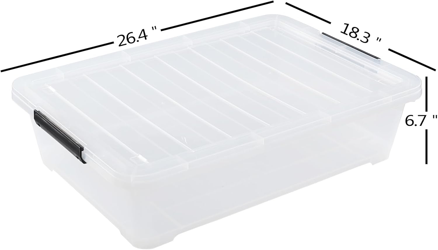 4-pack 40 Quarts Large Shallow Storage Bins, Plastic Under Bed Box Totes with Wheels