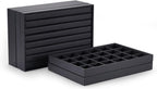 Stackable Jewelry Organizer Tray Premium PU Leather 24 Grid Jewelry Display Tray Trinket Earring Ring Organizer