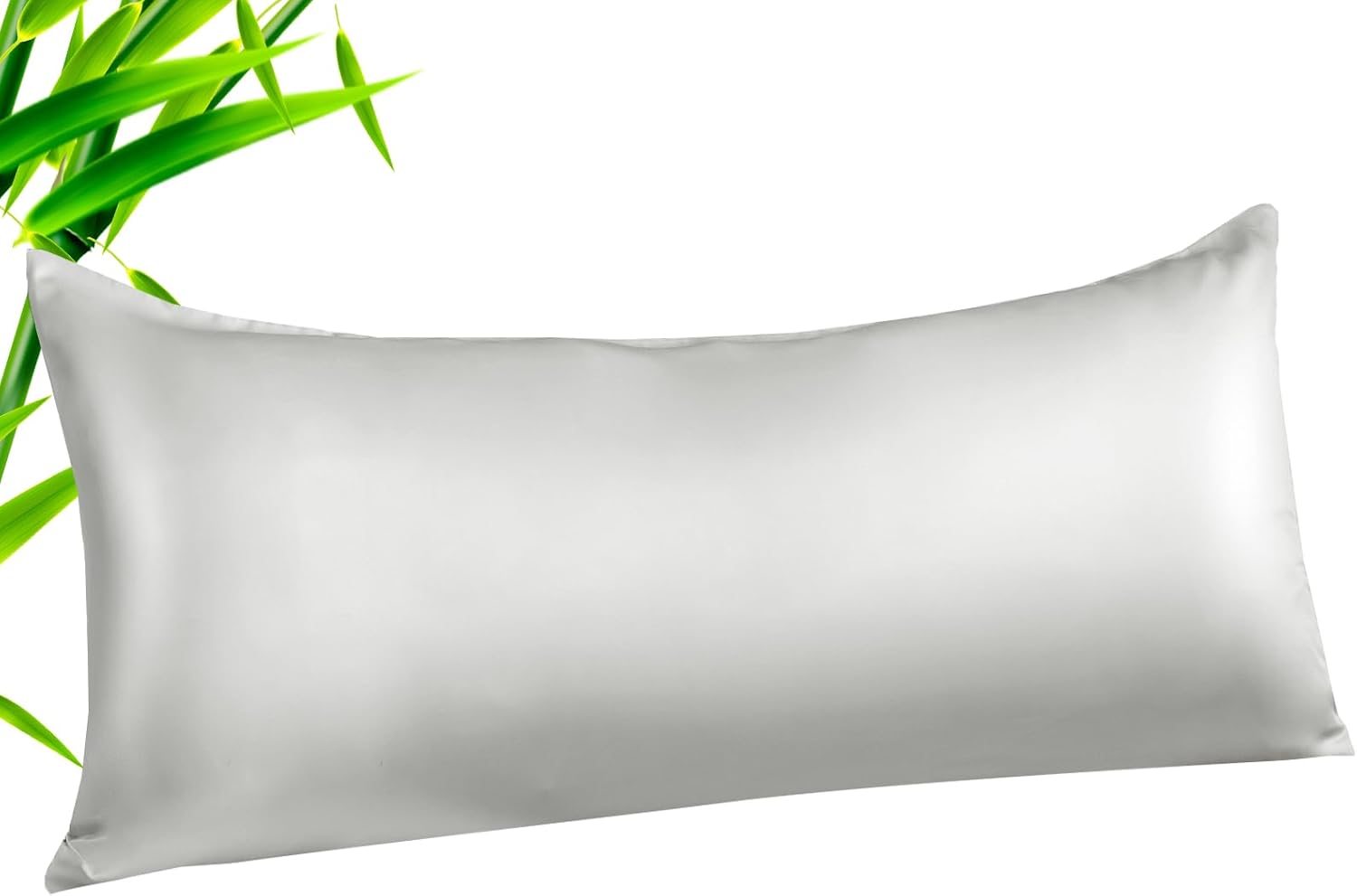 TELUS Body Cooling Pillow Case Cover, Bamboo Rayon Pillowcase with Zipper Closure, Breathable Pillow Cover for Hot Sleepers and Night Sweats, 20x54 inches, Ivory White