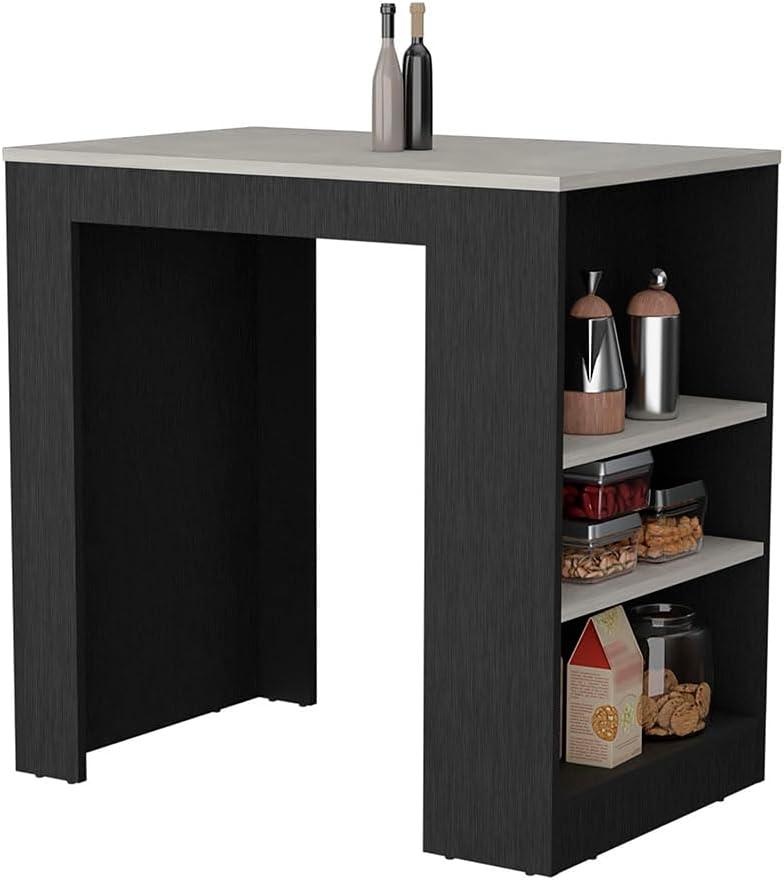 Kitchen Island with 3-Side Shelves, Multicolor, Engineered Wood | Multicolor ...