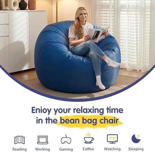 3FT Adult Bean Bag Chair, 3'Comfy Bean Bags, Big BeanBag Chairs | Bean Ba...