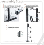 Vacuum Cleaner Stand Freestanding Holder with Accessory Storage for Vacuum Cleaners & Accessories - White Metal