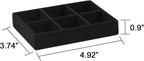 Frebeauty Small Jewelry Tray Set,Stackable Velvet Jewelry Organizer Tray,Mini Jewelry Drawer Organizer,Drawer Inserts,4.92 x 3.74 x 0.9 Inches,Earring Organizer for Women(Set 4,Black)