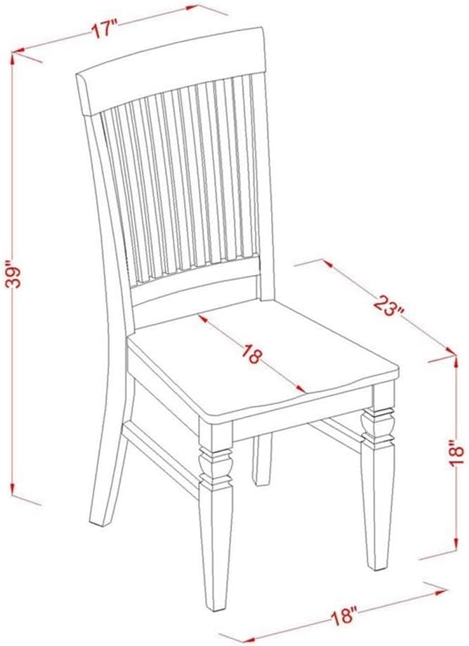 East West Furniture QUWE5-BCH-W 5 Piece Dining Table Set for 4 Includes a Rectangle Kitchen Table with Butterfly Leaf and 4 Kitchen Dining Chairs, 40x78 Inch, Black & Cherry