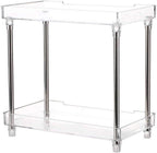 Bathroom Organizer Countertop, 2-Tier Vanity Tray Corner Shelf for Makeup Cosmetic Perfume Skincare Bathroom Supplies and More, Multi-Functional Acrylic Organizer in Vanity Dresser Bathroom