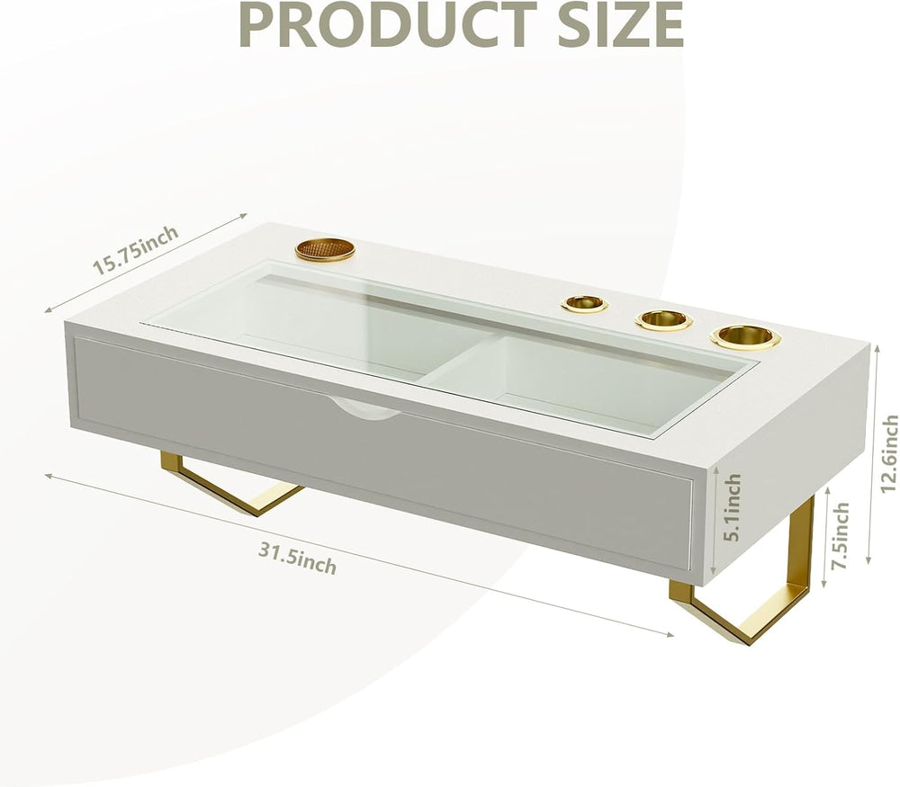 Floating Makeup Vanity Table, 31 inch Wall Mounted Desk for Bedroom, White | ...