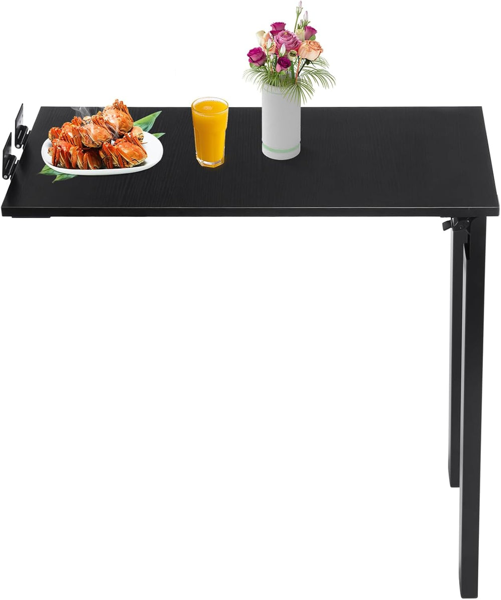 Wall Mounted Folding Table, Solid Wood Multi-Layer Fold Down Desk 132lbs Load...